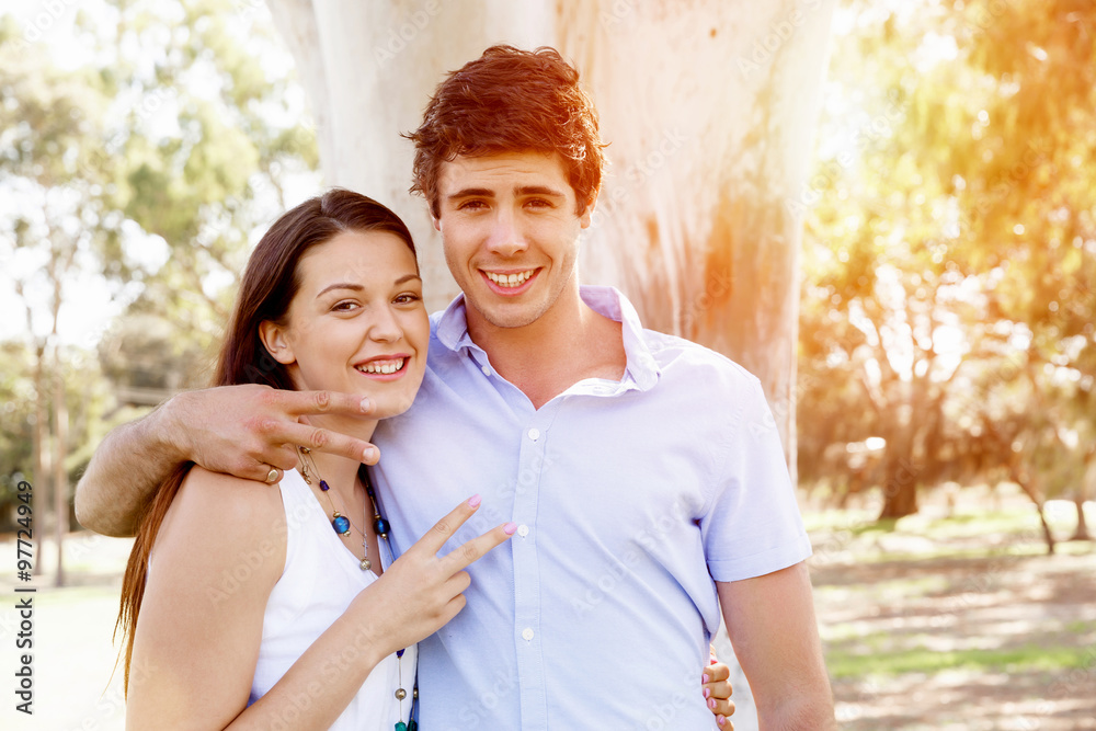 Young couple in the park