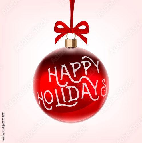Happy Holidays bauble red