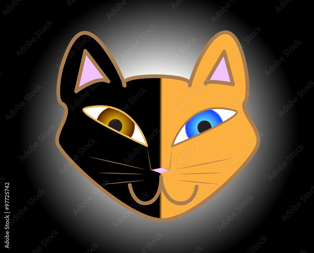 Cat vector icon and animal illustration