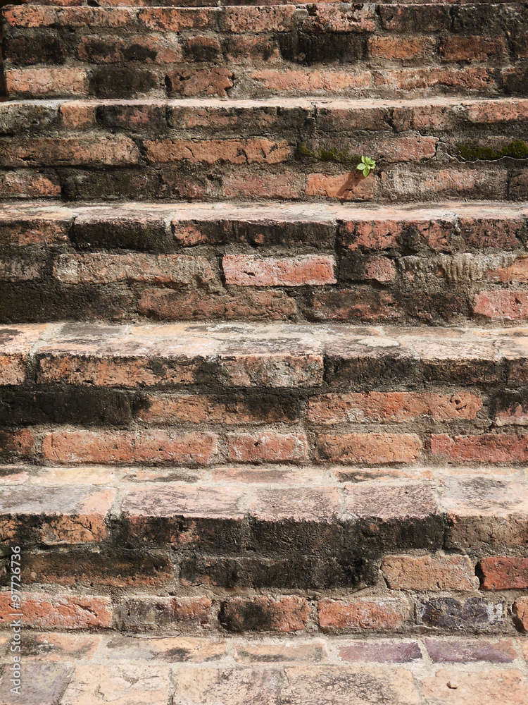 Naklejka premium Old brick stair for stupa