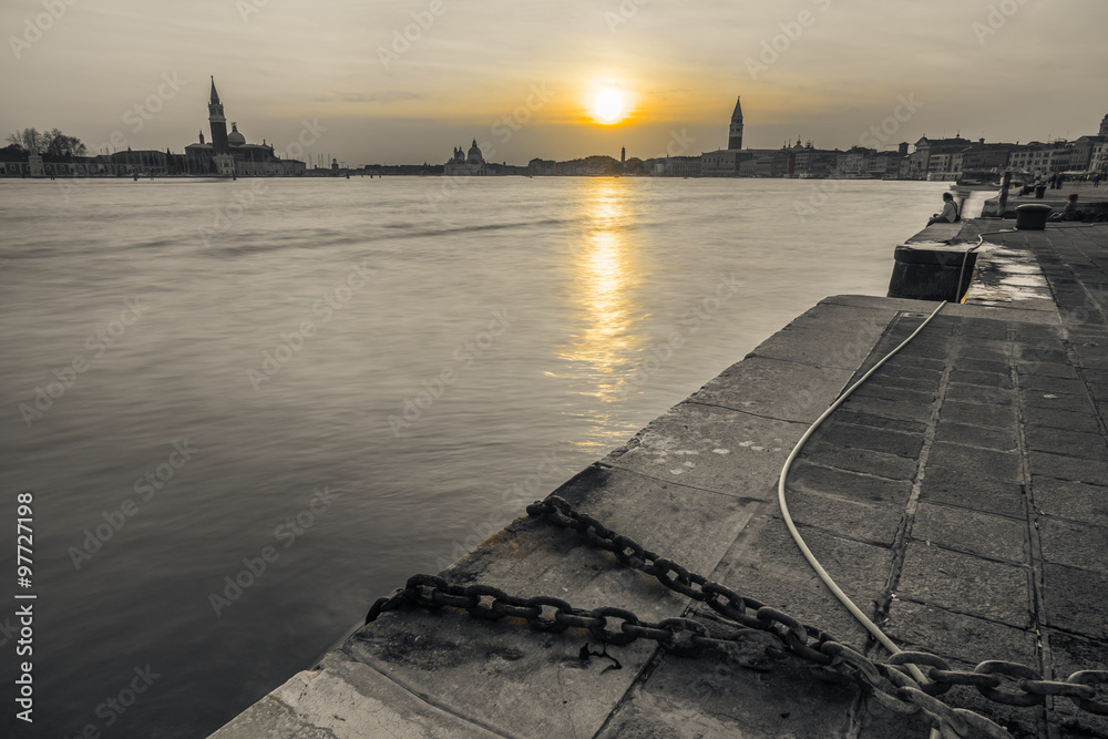 Beautiful sunset in Venice, Italy