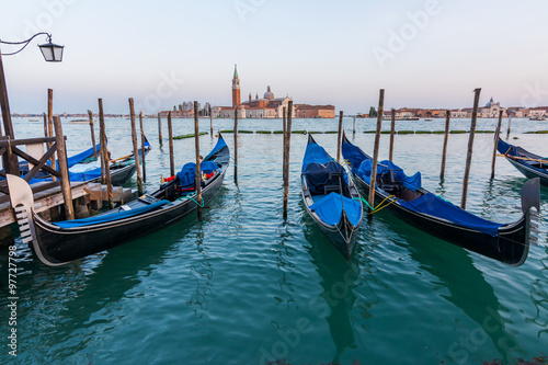 Gondolas on Grand Canal in Venice, Italy © Fominayaphoto