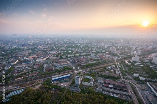 Bird's eye view on Butyrsky district in Moscow Russia