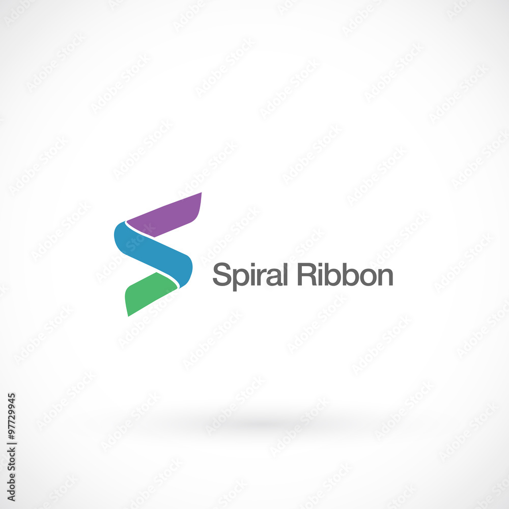 Spiral ribbon, vector logo design template. Spiral ribbon, vector logo design template.