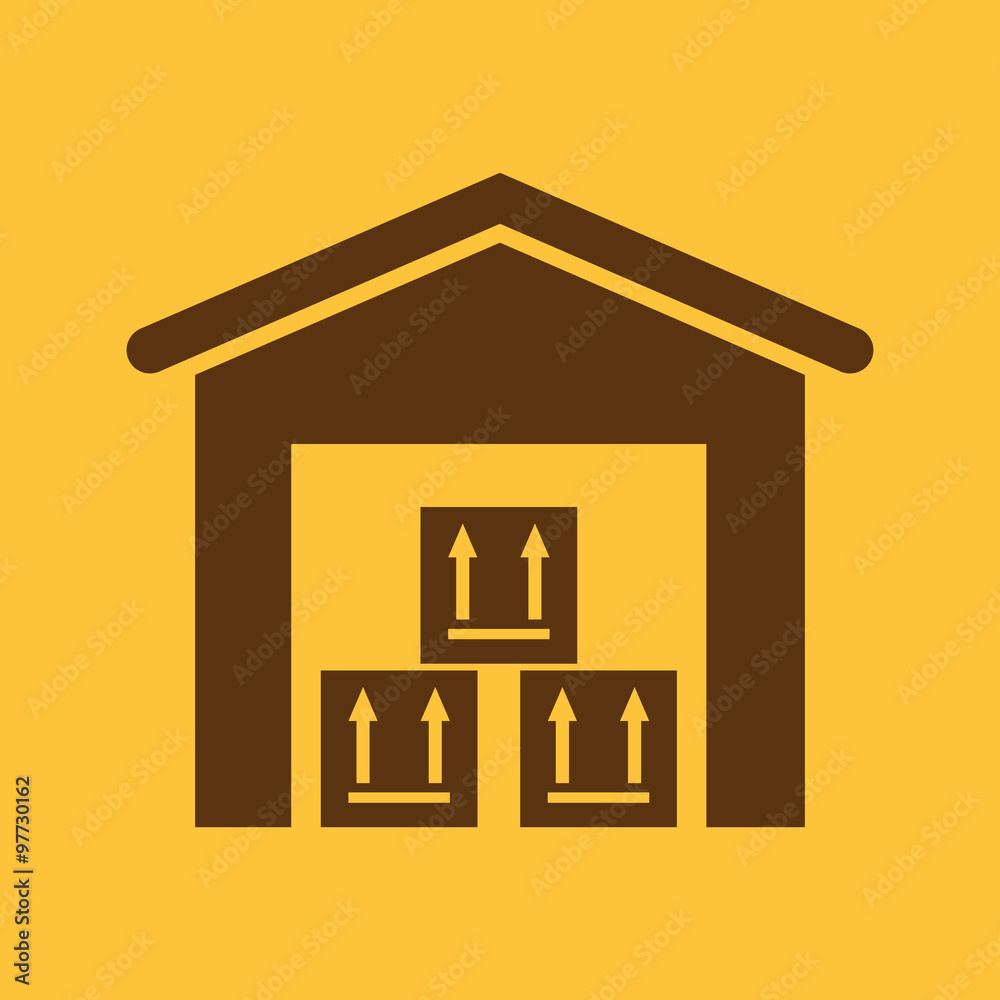 The warehouse icon. Storehouse and logistic symbol. Flat The warehouse icon. Storehouse and logistic symbol. Flat