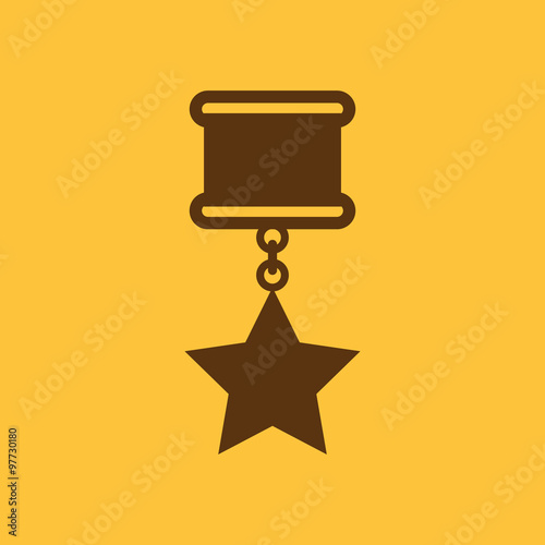 The medal icon. Reward symbol. Flat