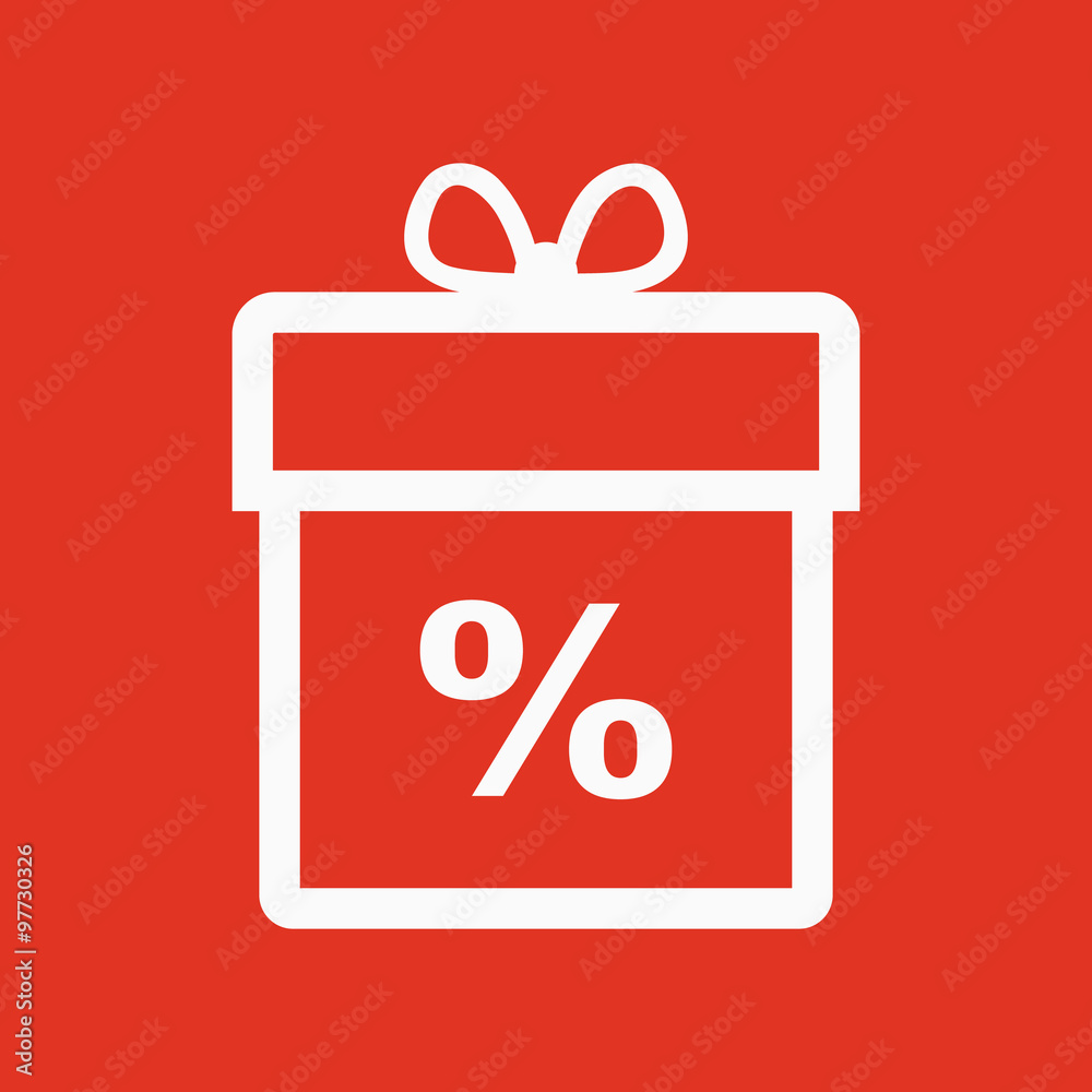 Gift box icon. Discount. Present symbol. Flat Gift box icon. Discount. Present symbol. Flat
