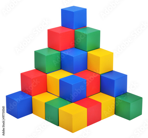 Wooden toys cube castle building game