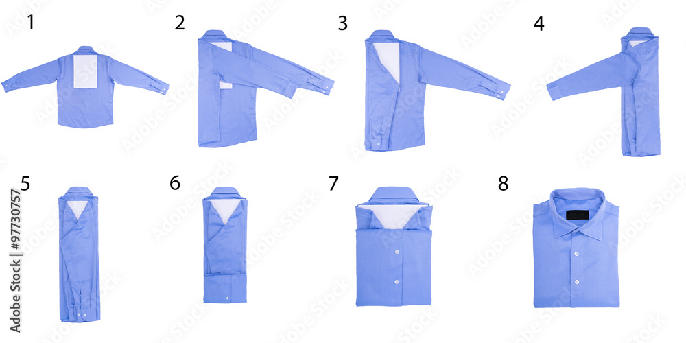 How to fold a shirt using a white sheet Stock Photo Adobe Stock