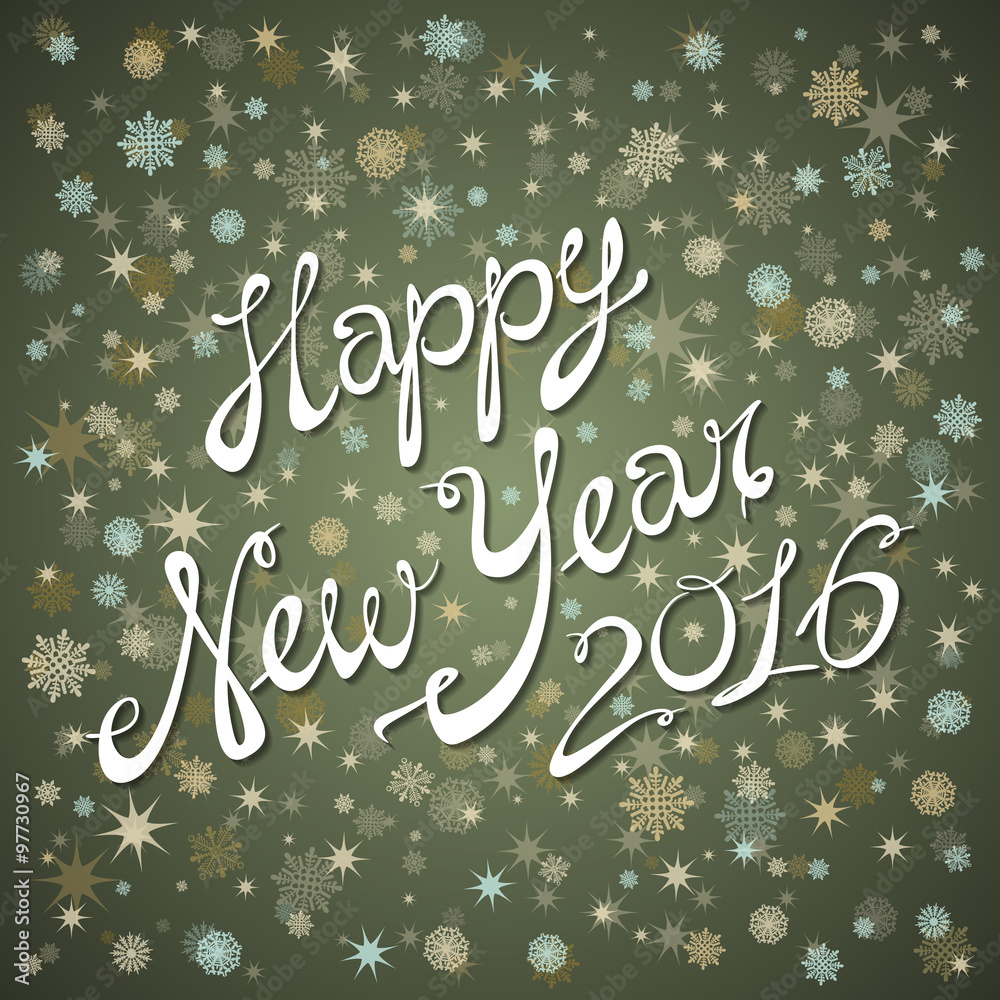 Happy New Year. Lettering 2016 vector card design winter Happy New Year. Lettering 2016 vector card design winter