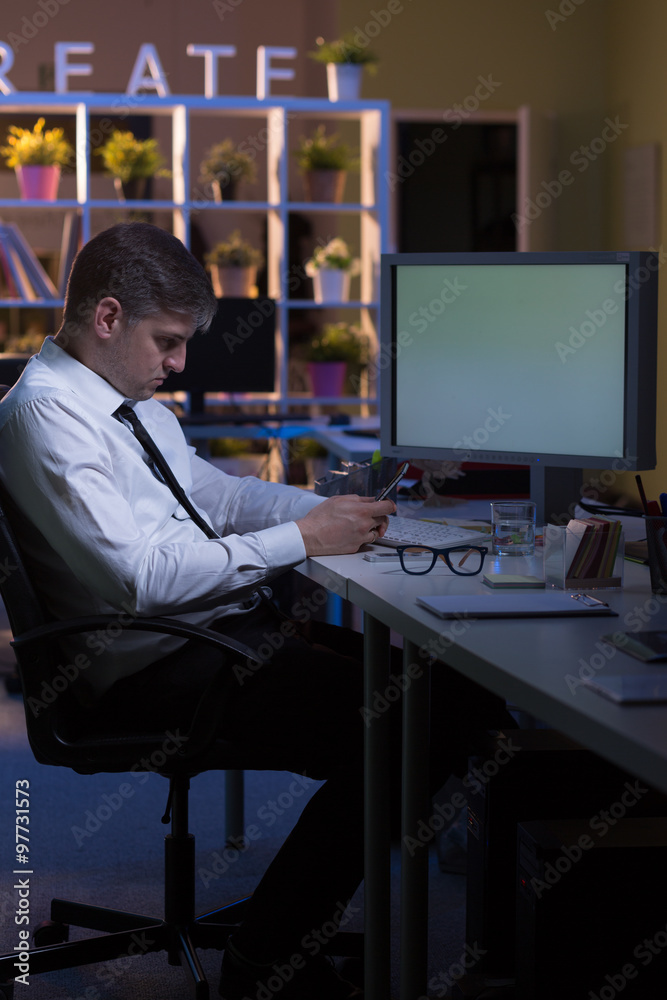 Working in the office Working in the office