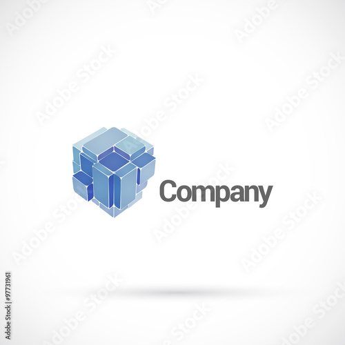 Abstract cube logo design vector template.