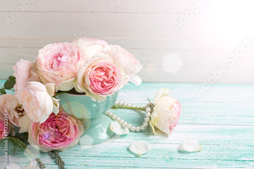 Background with elegant roses flowers