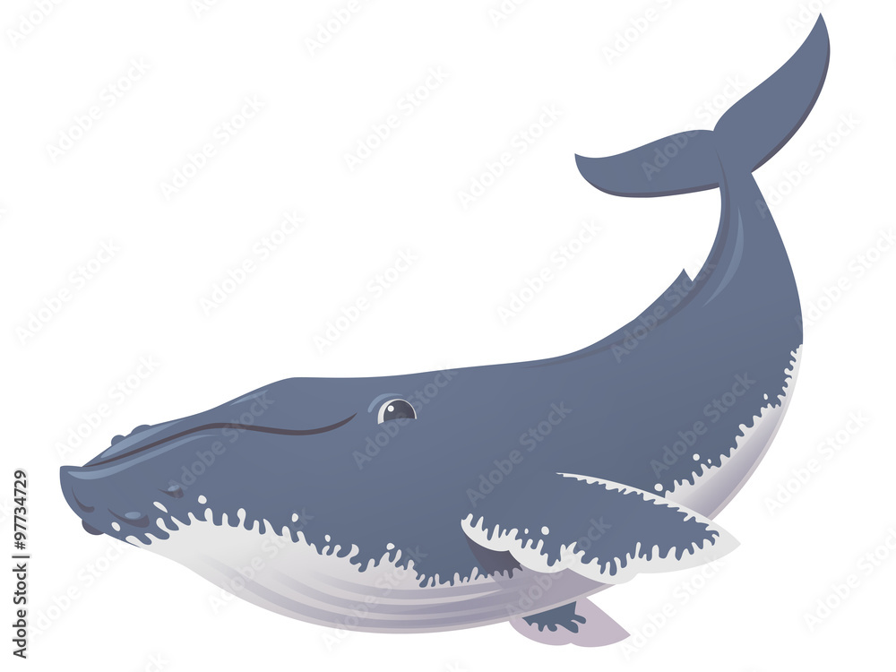 Naklejka premium funny humpback whale