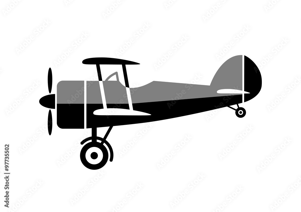 Fototapeta premium Aircraft icon on white background