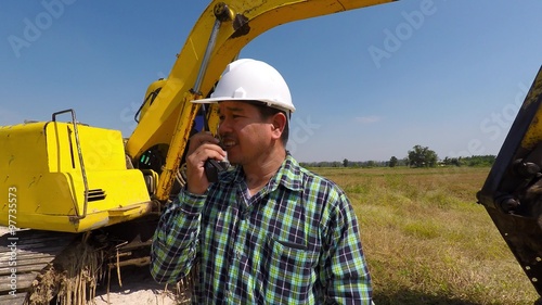 The construction work was on the radio.