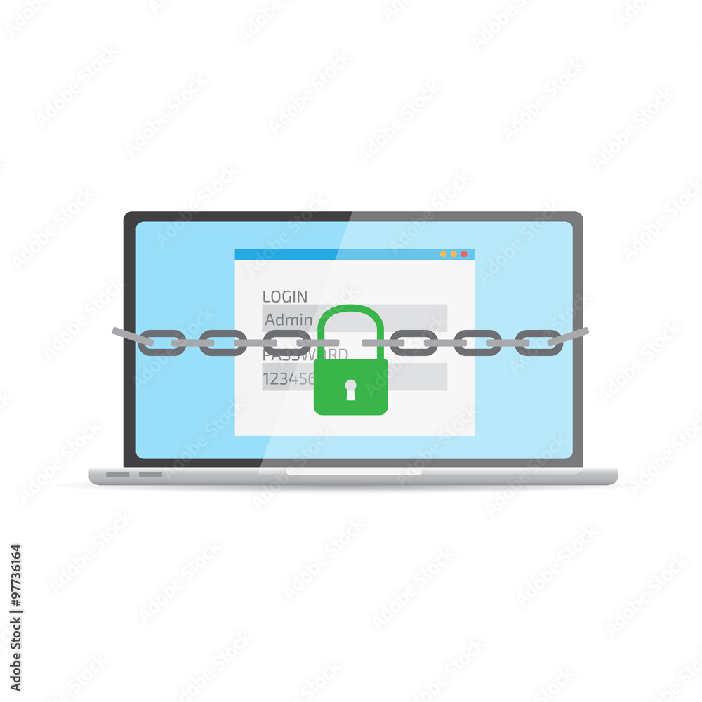 Protection against hacker concept. Vector illustration