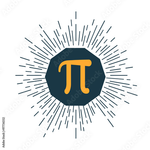 Mathematic Pi icon flat