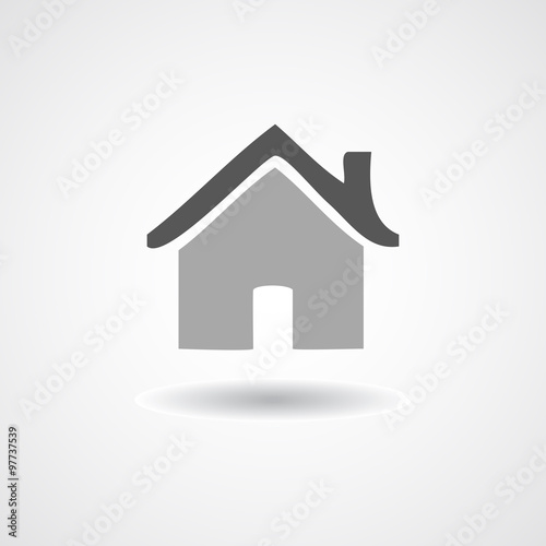 Flat icon Home on shadow isolated vector