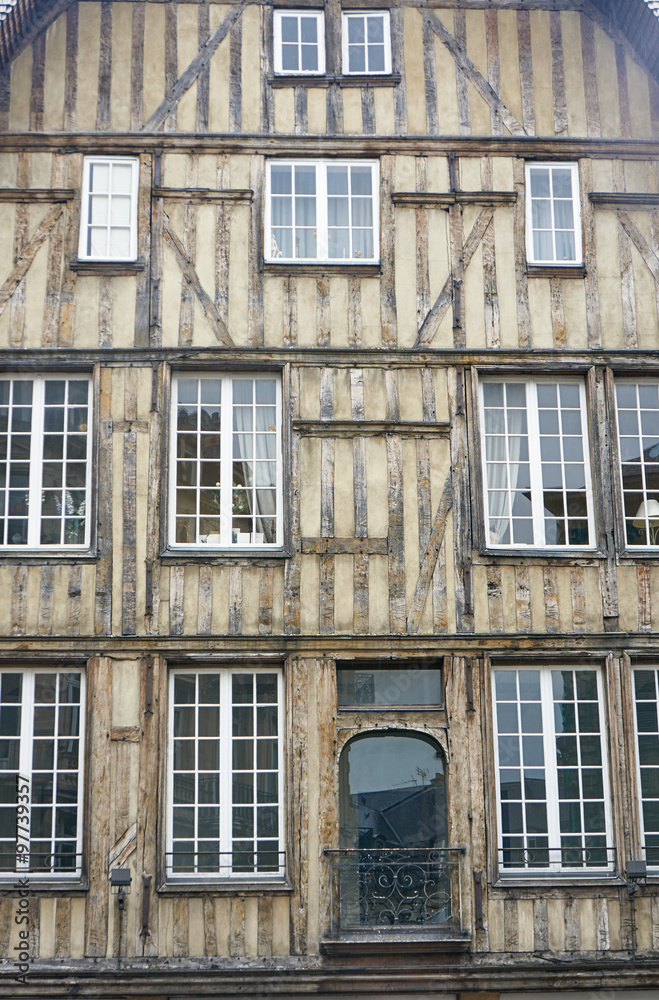 half-timbered house in Troyes, France .