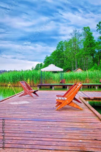 Lake resort landscape