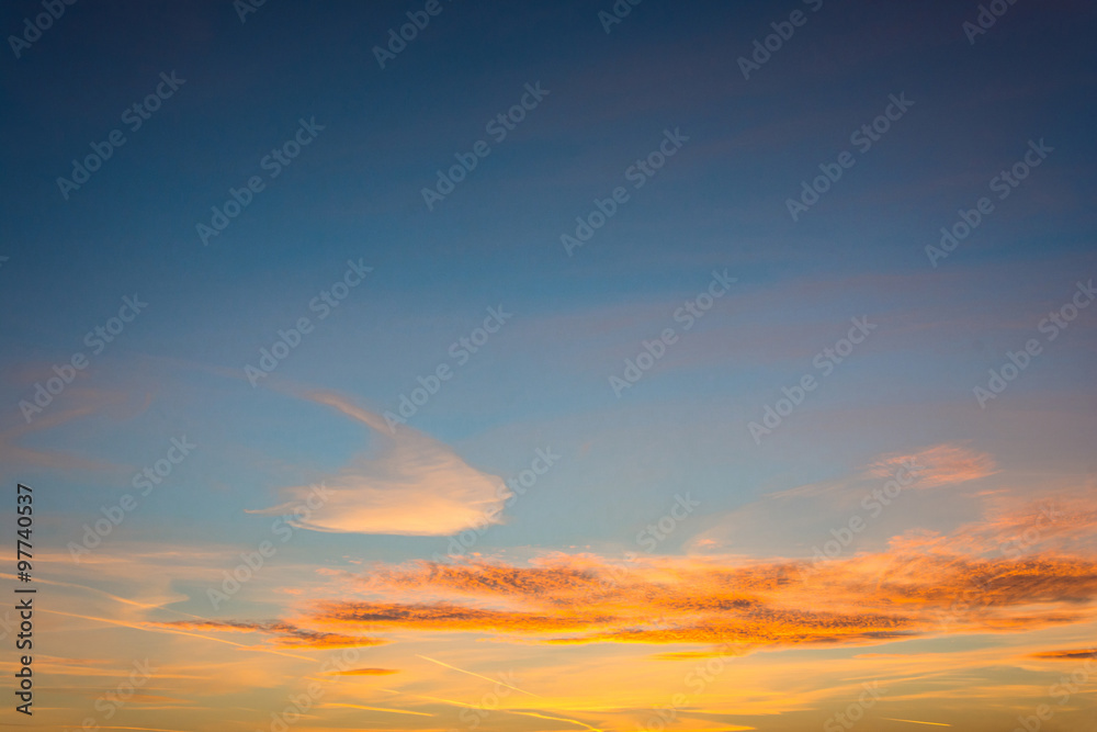 Fototapeta premium Yellow-orange clouds.