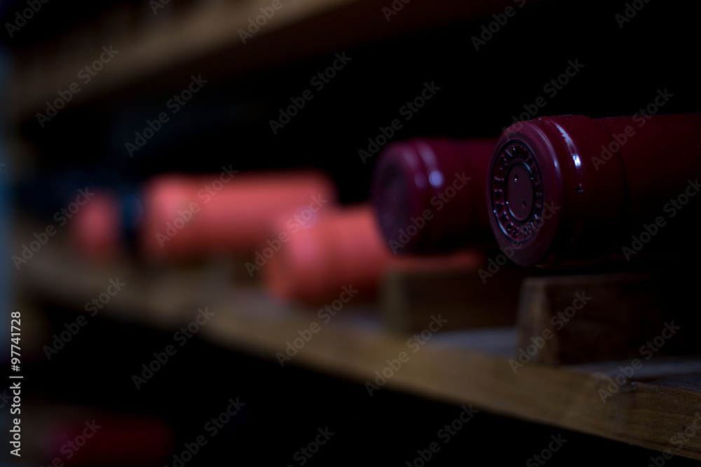 Fototapeta premium wine rack close up 