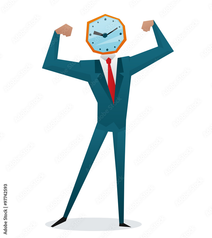 Businessman watch head vector illustration