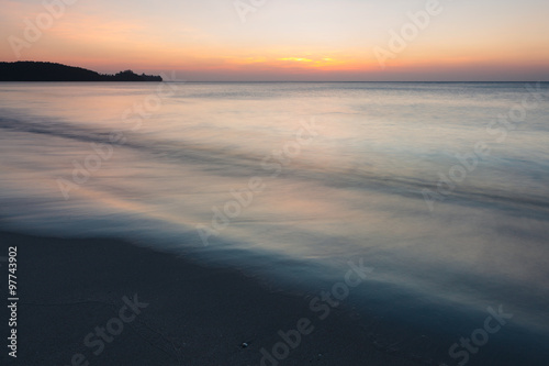 Minimalistic seascape at twilight