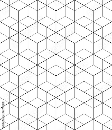 Monochrome abstract textured geometric seamless pattern