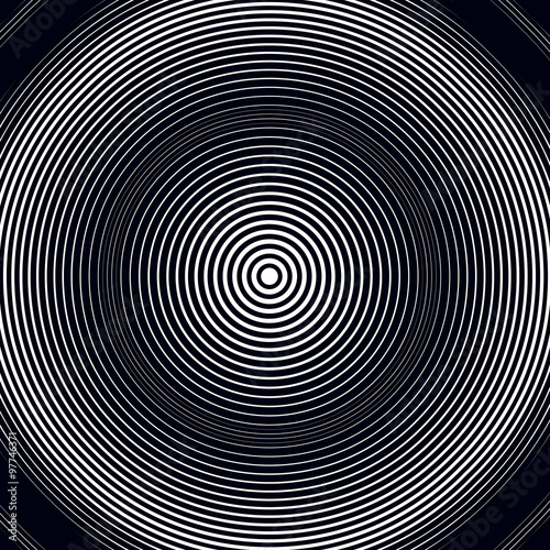 Moire pattern, op art vector background. Relaxing hypnotic backd
