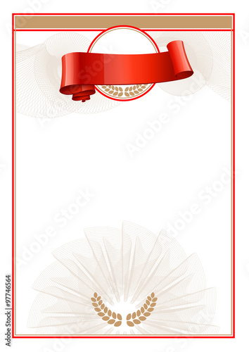 Certificate. Award background. Gift voucher. Template diplomas currency Vector illustration