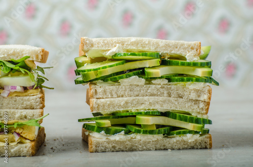 Healthy vegetarian sandwich photo