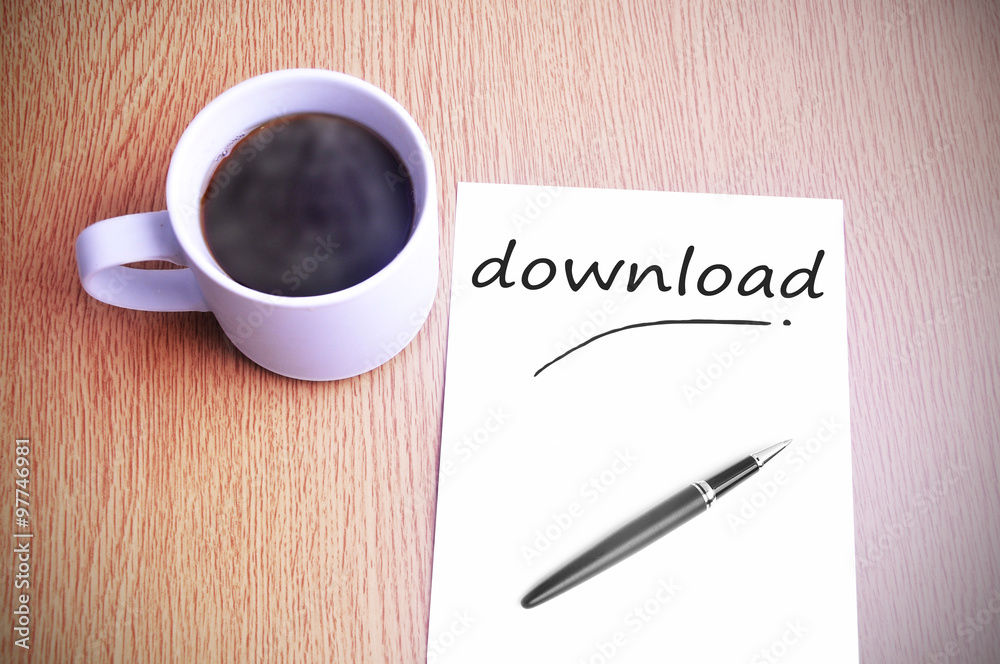 Coffee on the table with note writing download Coffee on the table with note writing download