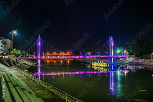 the bridge Night in Lampang,thailand.
