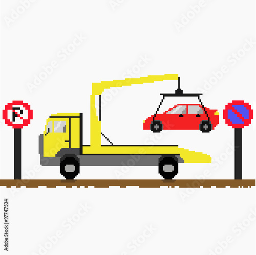 Evacuator tow away car
