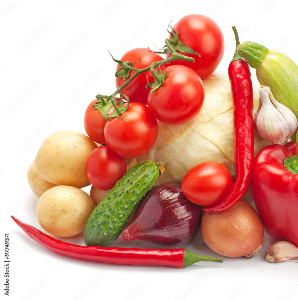 fresh, ripe vegetables