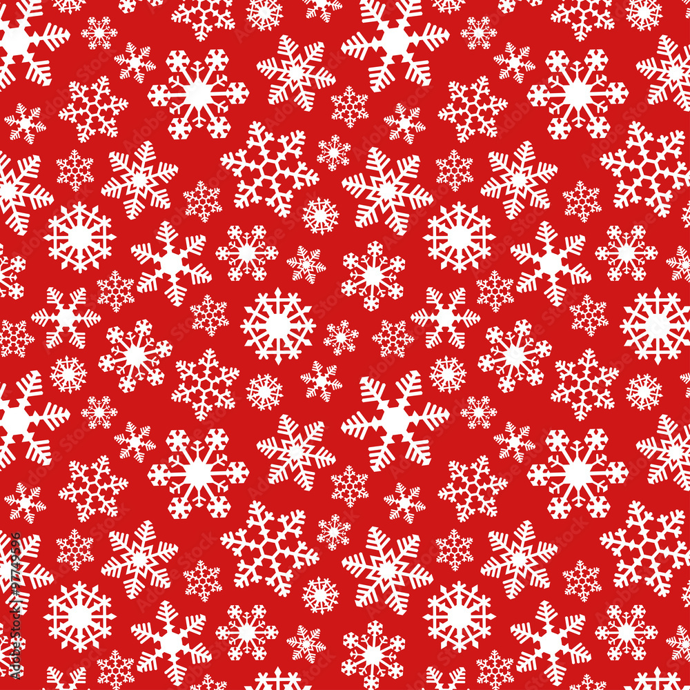 Snowflake Simple Vector Seamless Pattern 2 Red Snowflake Simple Vector Seamless Pattern 2 Red