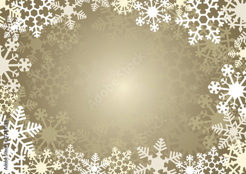 Snowflake Simple Vector Background Gold