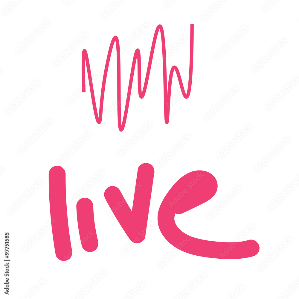 vector illustration of pink cardiogram with word life on white background vector illustration of pink cardiogram with word life on white background