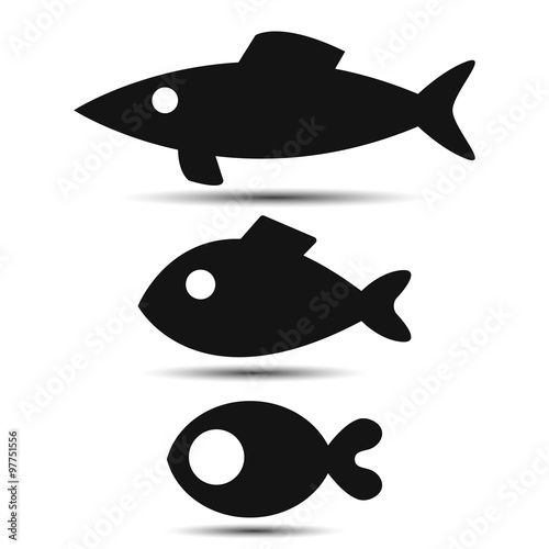 marine fish. set of vector icons