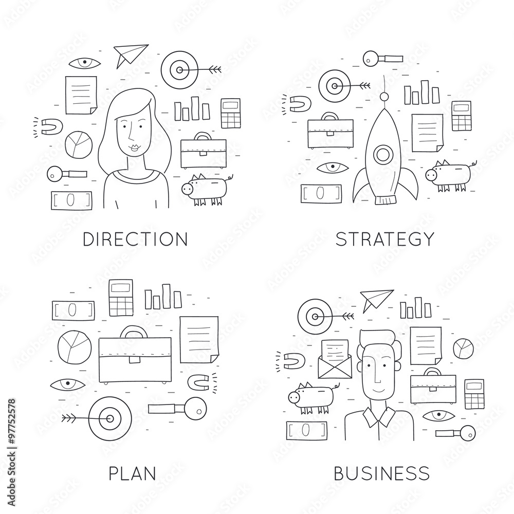 Doodle business development ideas, consultation, contract, agreement, start-up.