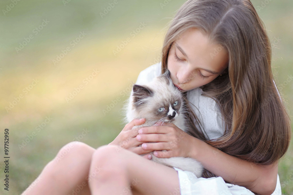 portrait of little girl outdoors in summer portrait of little girl outdoors in summer
