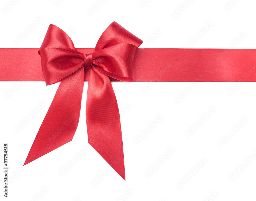 Red bow on white background. Red bow on white background.
