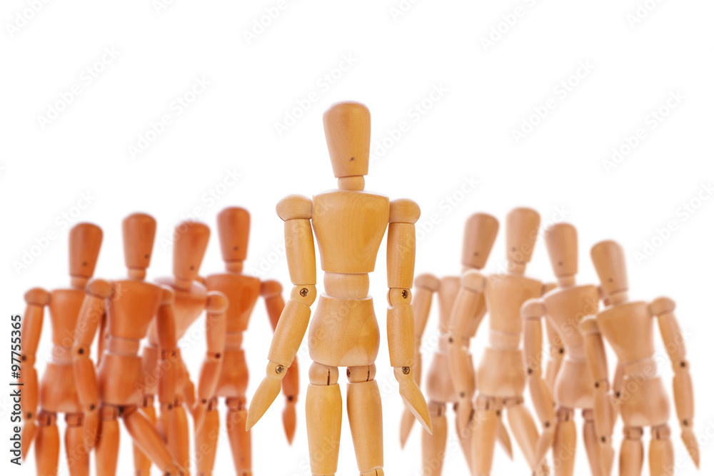 Wooden dummy character between two different teams Wooden dummy character between two different teams
