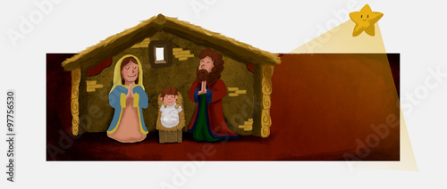 Fotografia Portal de Belén y estrella de Navidad