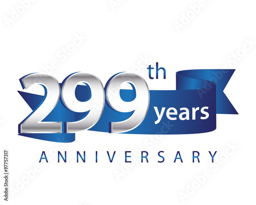 299 Years Anniversary Logo Blue Ribbon photo