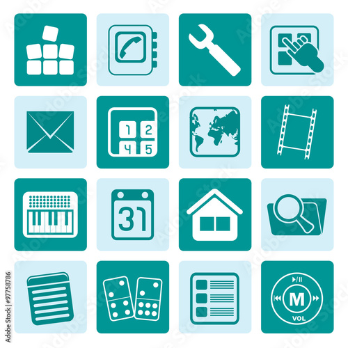 One tone Mobile Phone and Computer icon - Vector Icon Set