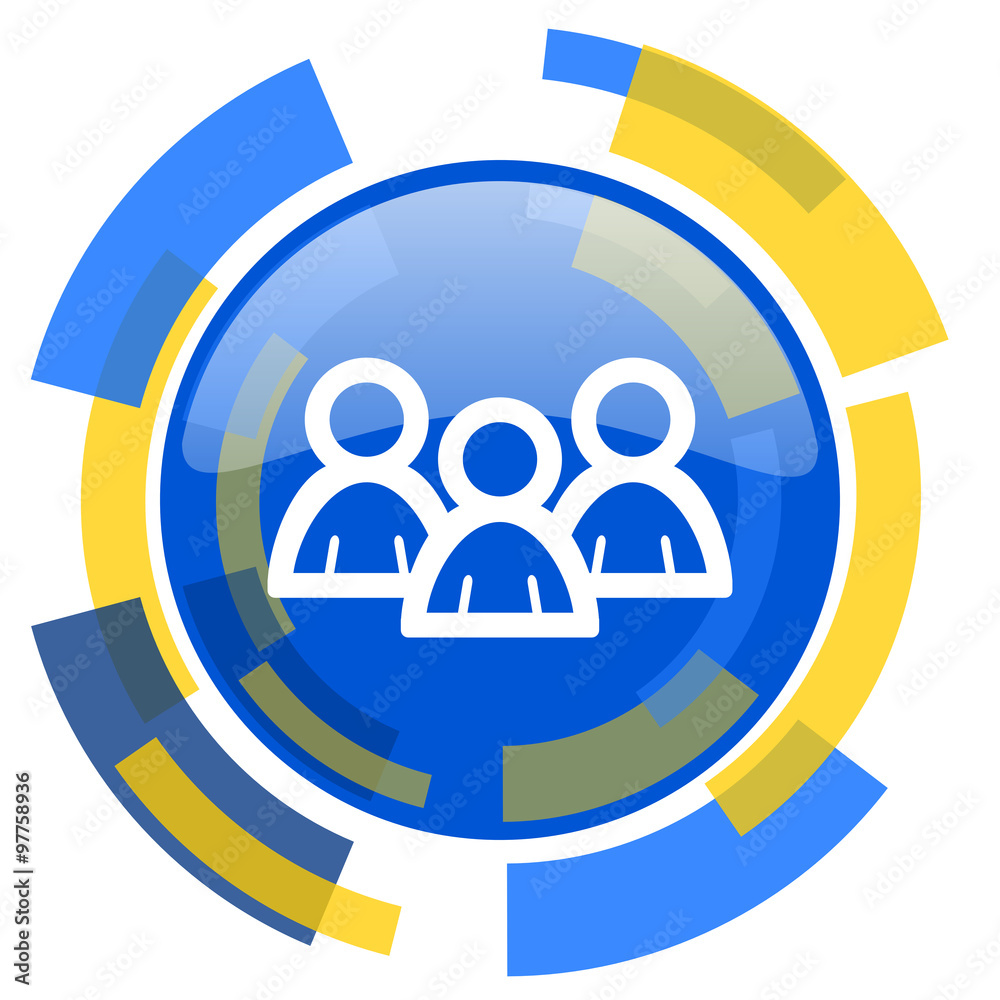 forum blue yellow glossy web icon forum blue yellow glossy web icon