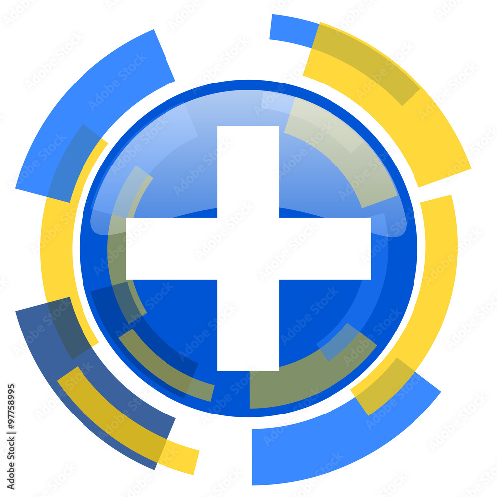 Obraz premium plus blue yellow glossy web icon